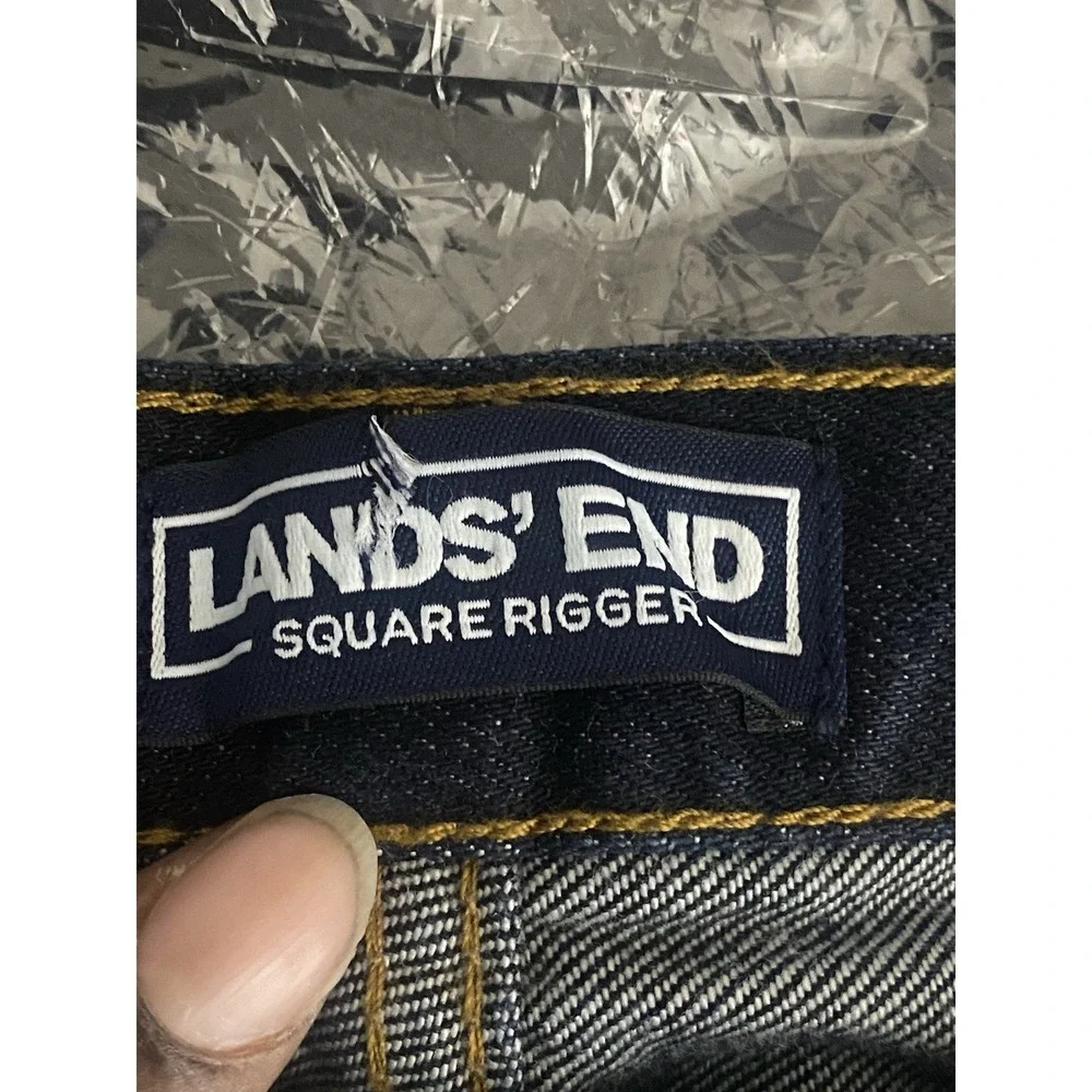 Lands'‎ End Straight Leg Dark Wash 5-Pockets Traditional Fit Jeans Men's Size 42